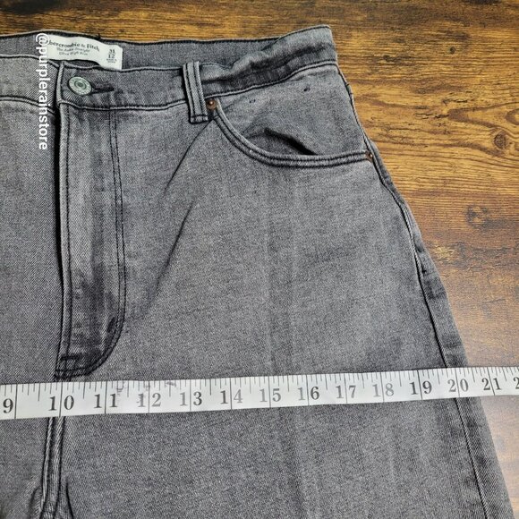 Abercrombie & Fitch Jeans 12 Curve Love Ankle Straight Ultra High Rise Charcoal - Picture 6 of 10